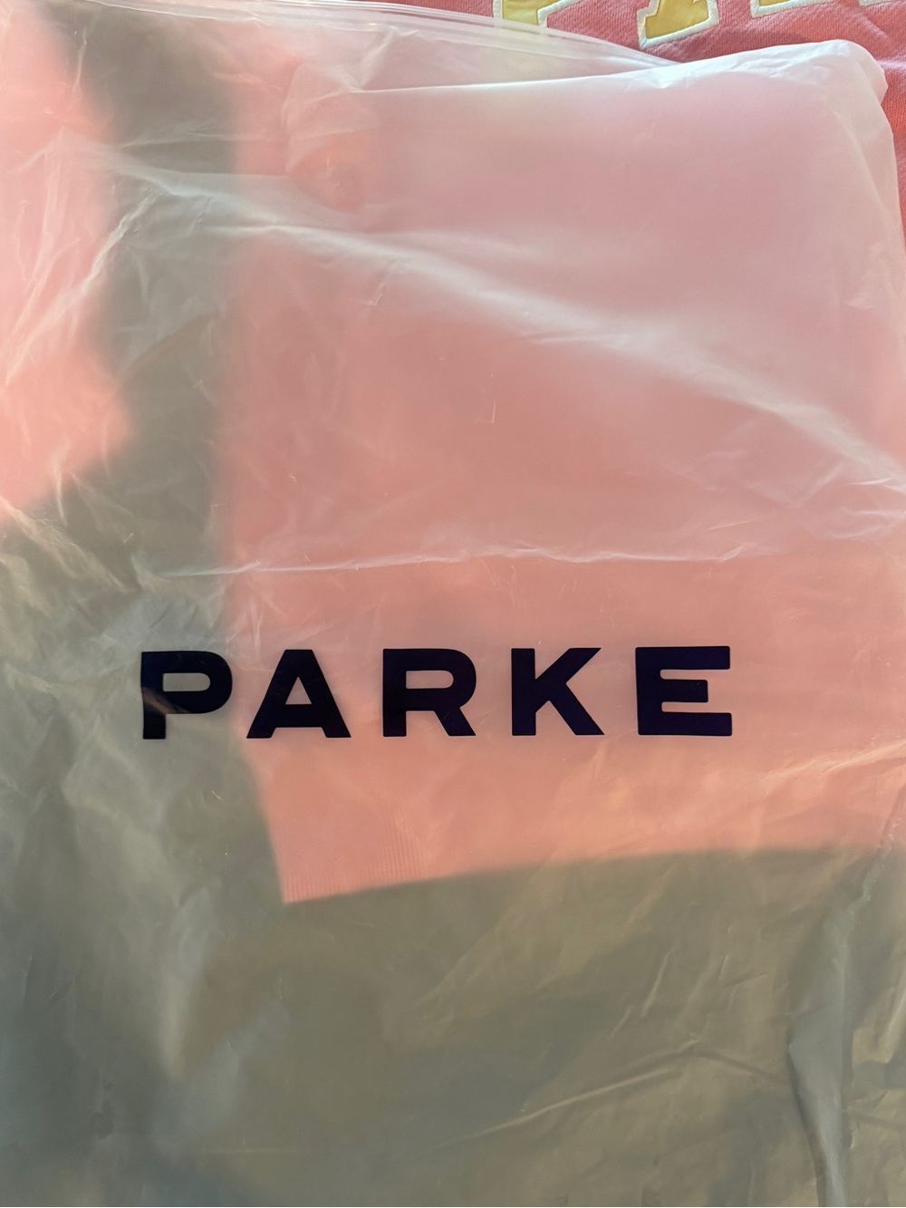 Parke Varsity Mockneck Pink Sweatshirt with Yellow Branding 💖 NWT + AUTHENTIC - Picture 4 of 5
